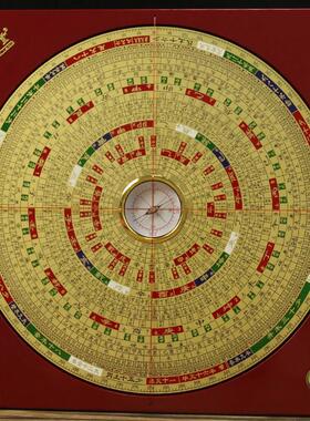 万福堂罗盘风水盘高精度八寸三元三合综合盘专业初学者大字体九寸