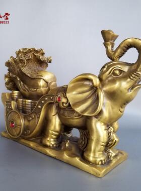 铜象吉象送财象拉白菜拉百财家居办公装饰礼品摆件