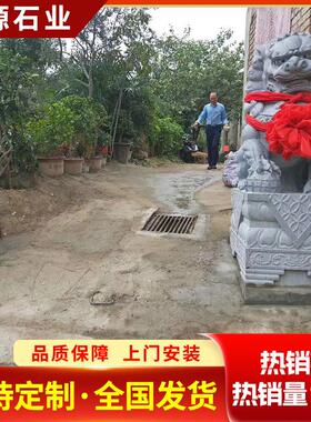 石狮子一对看家用青石狮子石门门口前头石雕20门狮子公司大摆件