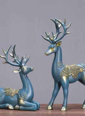 招财鹿摆件家居办公室内客厅玄关电视酒柜装饰品桌面工艺品小摆设