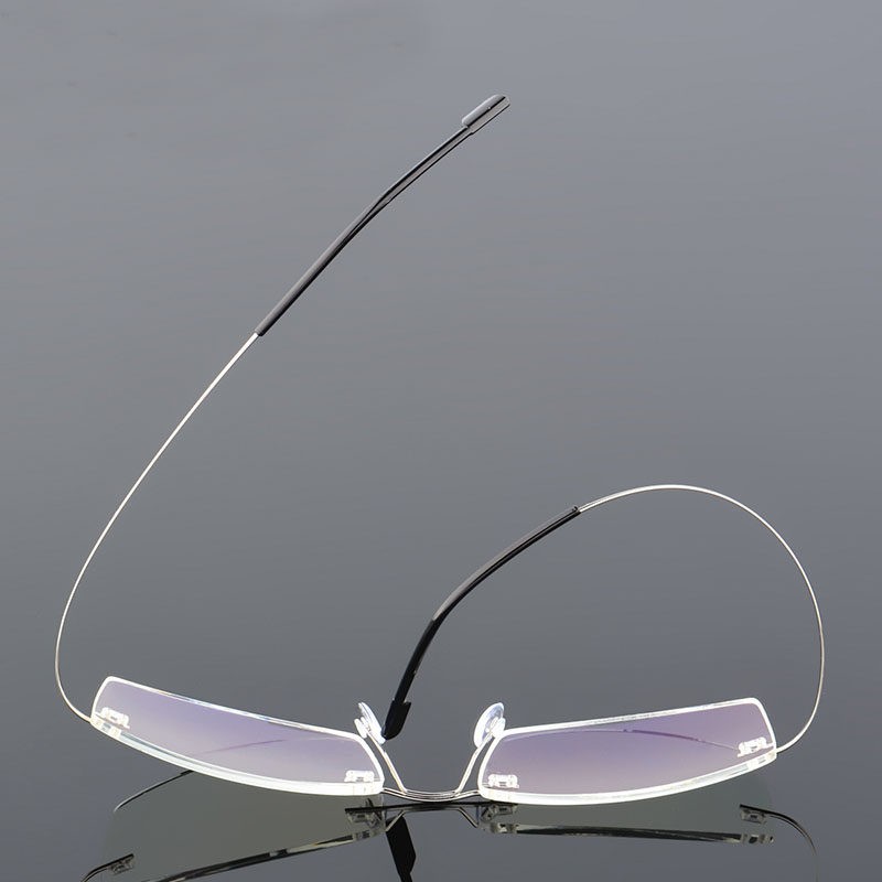 Genuine anti-blue light flat mirror light mirror memory gold rimless eyeglasses for men and women with no degree of number of eyes and radiation protection glasses can be matched