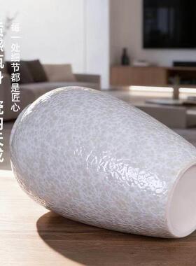 景德镇新中式白色陶瓷花瓶摆件客厅插花居家装饰高级感养花瓶陶罐