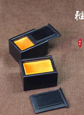 黑檀木小木盒实木玉器饰品金银耳环项炼收纳盒木质小印章玉石盒子