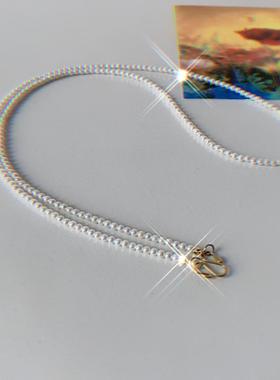 泰国佛护身符炼，高品质保色高光贝壳珠，14K黄金珍珠项炼，蝴蝶