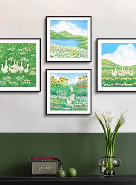 田园风小众可爱艺术挂画卧室桌面装饰摆件装饰画儿童房卡通壁画