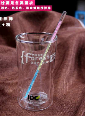 彩色钻石高棚硅玻璃棒 玻璃咖啡搅拌棒 欧式玻璃工艺