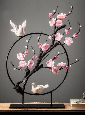 新中式家居客厅玄关禅意软装饰品创意摆设家俱电视柜酒柜铁艺摆件