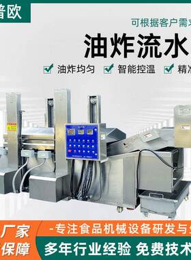 锅巴油炸流水线 休闲食品油炸设备 丸子麻花自动控温油炸机