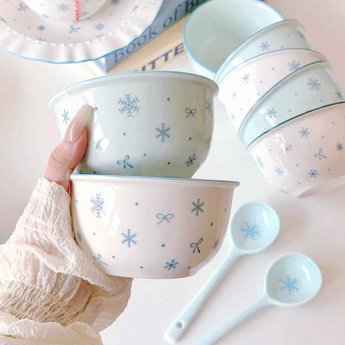 韩系INS风陶瓷碗大学生毕业礼物饭碗家用治癒风餐具清新系列碗勺,淘宝优惠券,粉丝福利购,淘宝优惠卷