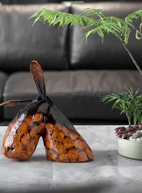 FSB633现代简约风金板属铸造创意驴头摆件样饰房楼部客厅书售房书