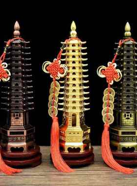 文昌塔纯铜摆件男孩女孩通用九层13层层办公室桌面客厅书桌装饰品