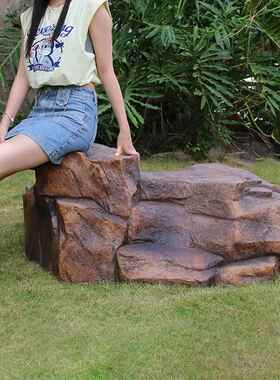 仿真假石头空心户外草坪井盖遮挡装饰品水泵防水罩消防栓设备遮盖