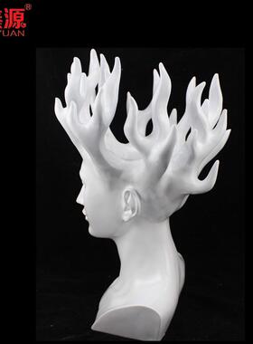 树脂现代简约人物装饰品家居电视柜样板房桌面美插花艺术花瓶礼品