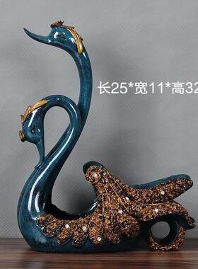 酒架摆件红天鹅客厅餐桌酒托高级感轻奢高档大气餐边柜酒柜装饰品