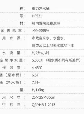 净易重力净水桶家用厨房直饮净水机应急滤水器农村水窖水井水净化