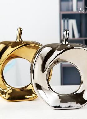 现代简约陶瓷工艺品 时尚家居装饰品 客厅电视柜酒柜创意摆件