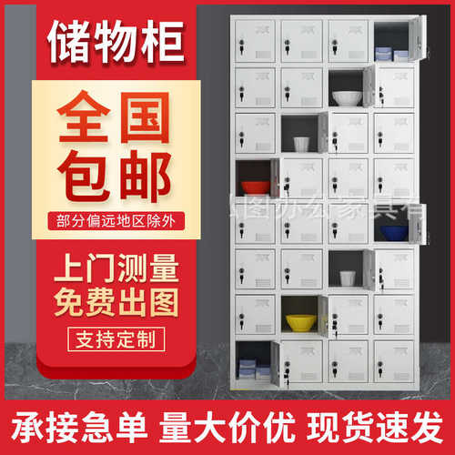 24门铁皮柜工厂鞋柜无尘车间鞋柜 铁皮碗柜二十四门带衣锁文件柜 - 图2