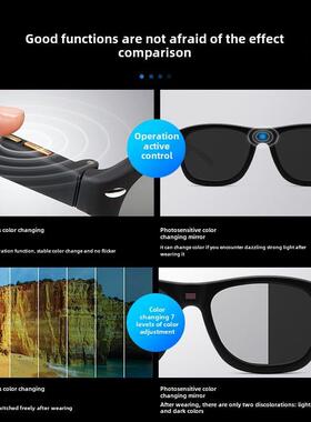 0.1秒数码手动七级变色智能偏光太阳镜，适合男女钓鱼和驾驶