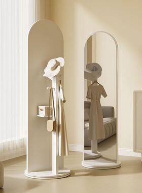 旋转全身镜挂衣架穿衣镜家用衣帽架镜子置物架落地镜女生试衣镜