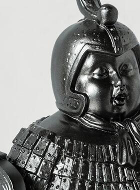 新中式摆件树脂工艺品创意复古兵马俑客厅家居办公室桌面装饰礼物