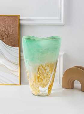 大师手作系列创意大号玻璃花瓶现代简约别墅酒店玄关插花摆件花瓶