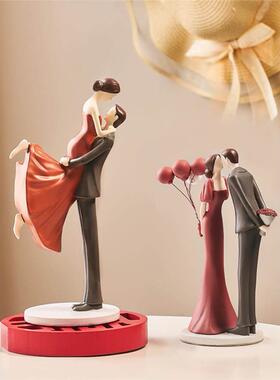 北欧轻奢情侣摆件婚房家居装饰品闺蜜新婚结婚礼物送新人高档实用