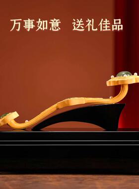 礼之源绒沙金吉祥如意摆件工艺品创意家居装饰摆设金镶玉结婚礼物