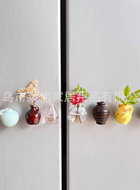 现货 Mini Vase Magnets迷你花瓶配件 厨房冰箱办公室装饰树脂摆