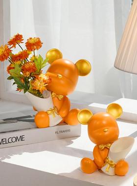 创意捧花暴力熊摆件家居客厅电视酒柜装饰品办公室桌面乔迁送送礼