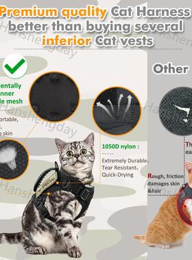 Cat Harness AdjustableTactical Harnesses vest Leash Set,Walk