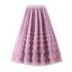 Mesh ruffled temperament skirt women's spring and autumn new style lady long skirt slimming cake skirt customization