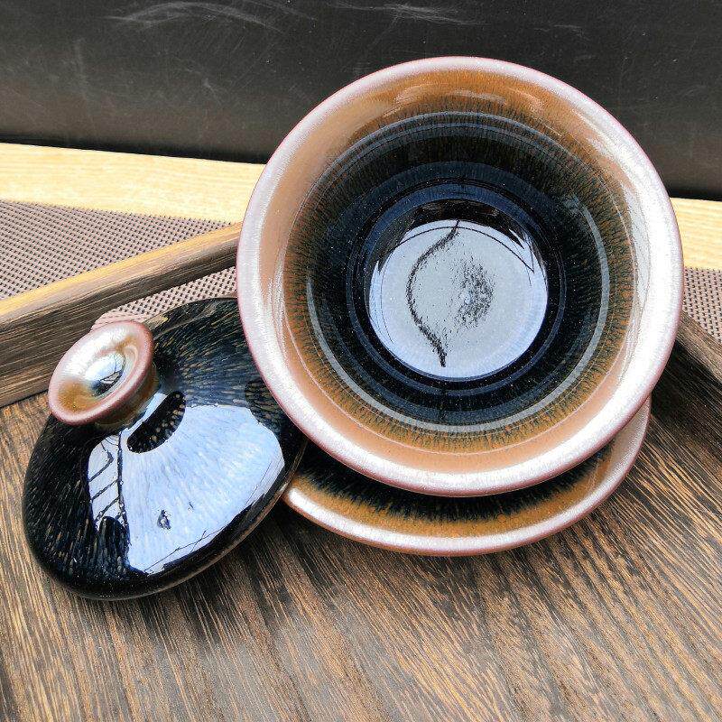 Jianzhan tea cup set tea set rabbit hair Jianyang pure handmade Jiankang cup cover bowl teapot owner cup tea sea home use