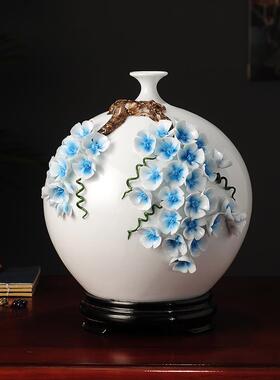 正品新中式花瓶工件陶瓷博古架瓷器家手艺品玄关电视柜酒柜居摆饰