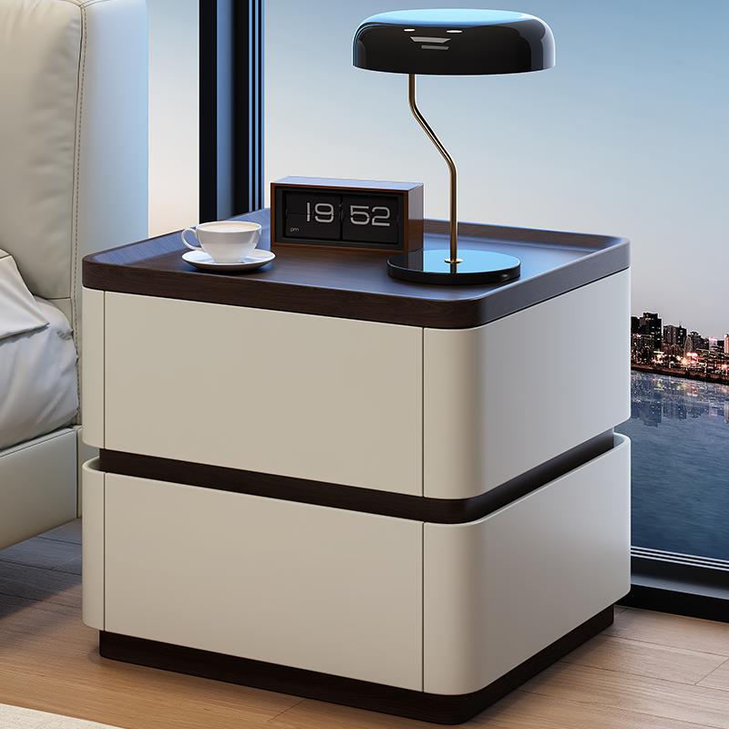 2025新款全实木床头柜家用卧室床边柜现代简约收纳柜两抽柜子爆款-图1