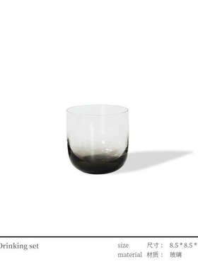 现代轻奢风酒杯鲸鱼套装带马毛托盘设计师样板间售楼处家居饰品