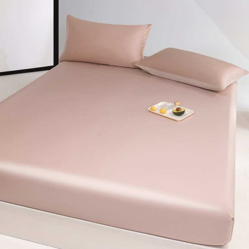 高端进口兰精天丝床笠 纯色凉感冰丝加厚床垫套床罩1.5/1.8/2m 夏 - 图2