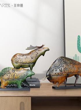 工艺品家居装饰摆件创意装饰摆件创华尔街牛非洲牛酒柜办公