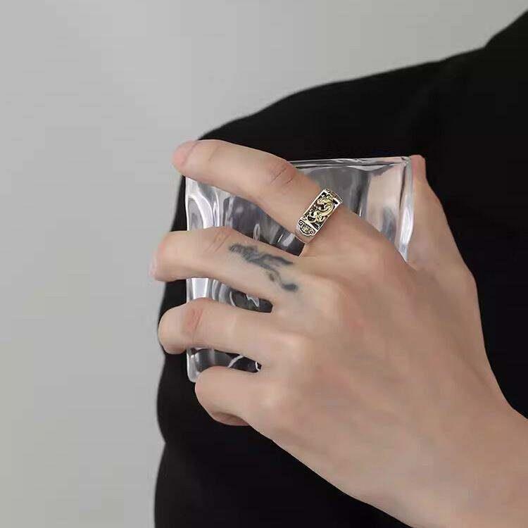 Good things from Kuodie recommend Pixiu ring for men to attract wealth, retro abacus pair ring, same style for men and women, domineering literary ring