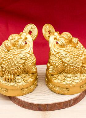 直销新款招财金蟾摆件金属工艺礼品动物蟾蜍创意家居客厅办公室装