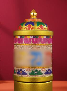 电动转动轮家用插电家用转动桶百字明西藏转动筒桌面小多吉摆件