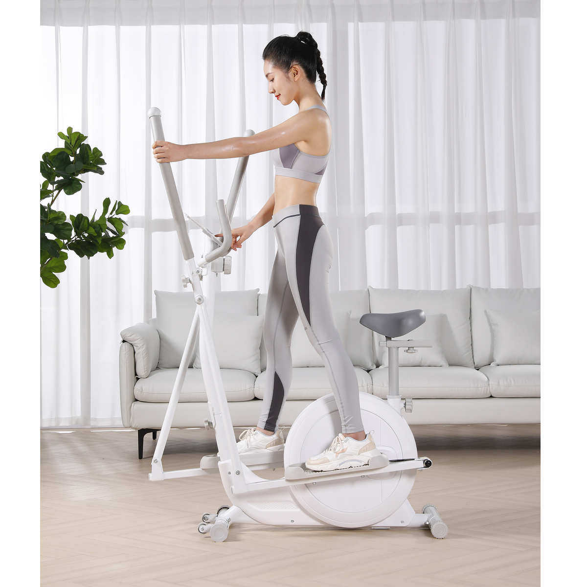 Elliptical machine, household magnetically controlled exercise bike, indoor spinning bike, magnetically controlled silent space walker, fitness equipment