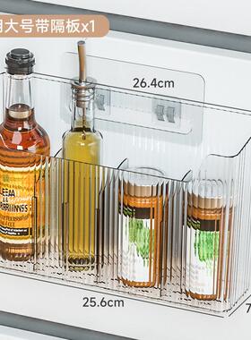 厨房柜门保鲜膜收纳架收纳盒壁挂式橱柜门内侧冰箱置物架侧收纳