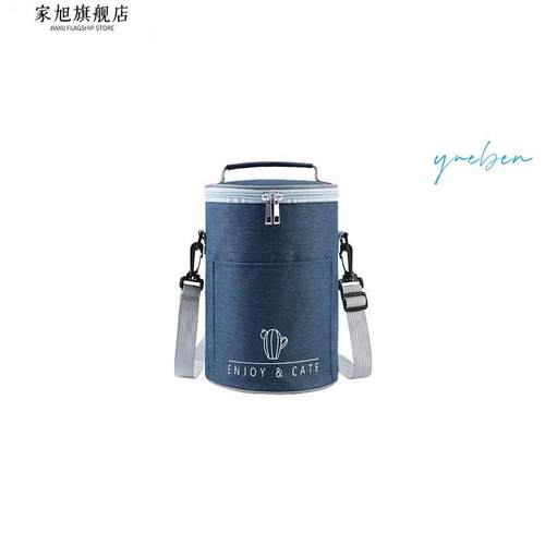 圆形保温桶手提袋饭盒袋子铝箔加厚饭桶套长效保温外套带饭便当包 - 图3