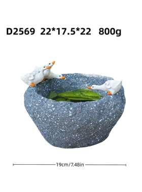 户外动物喝水鸭子摆件别墅庭院装饰花园水池鱼缸