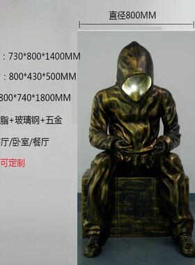 网红潮玩robbi大摆件抽象人物雕塑售楼处酒店客厅大型落地