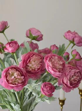 露莲人造花假插花花束客厅餐桌装饰插花外国牡丹花高端插花