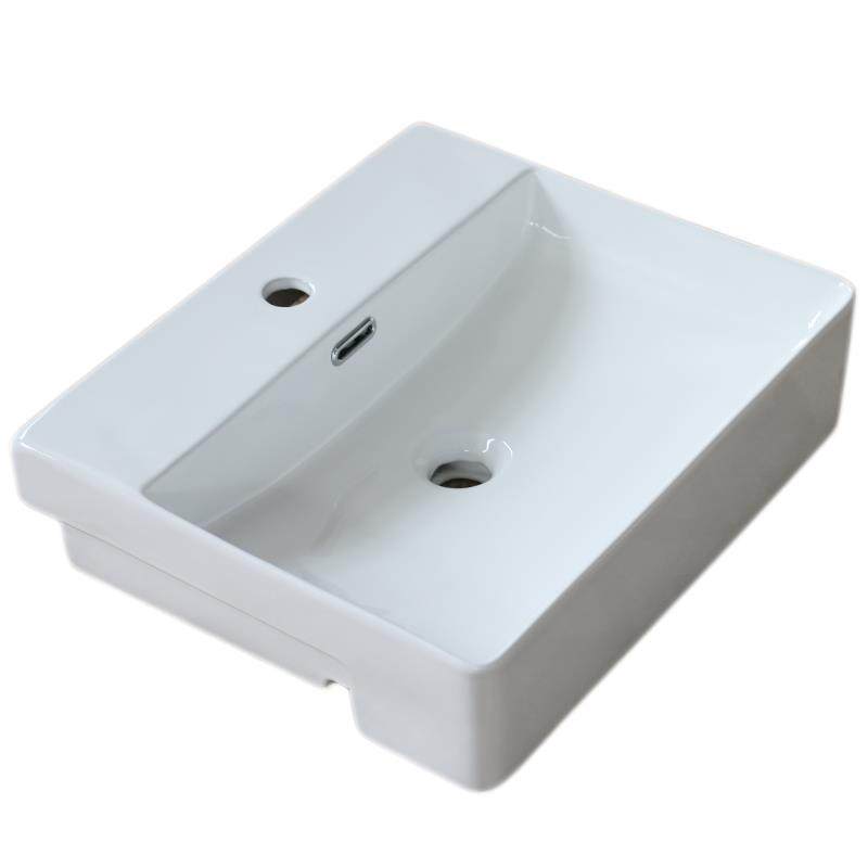 半嵌入式台中盆家用陶瓷洗脸盆长方形半挂盆洗手盆凸出台上盆台盆,淘宝优惠券,粉丝福利购,淘宝优惠卷