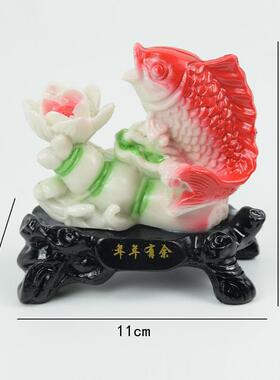 百财如意财富节节高白菜笔简年年有鱼摆件大客厅酒柜创意礼品小摆