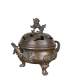 Old antique Ming Dynasty Xuande play aromatherapy stove ornaments Chinese antique miscellaneous incense plate lion lid stove three-legged stove