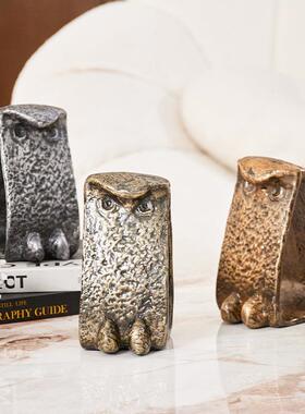 创意动物猫头鹰件工艺品家电视柜酒柜玄居FYH0149A关酒店摆样板间